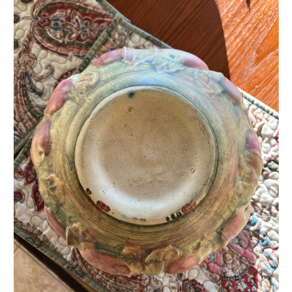 Weller Baldin Apple Pottery Vase Bowl Antique Large and Heavy - Picture 13 of 15